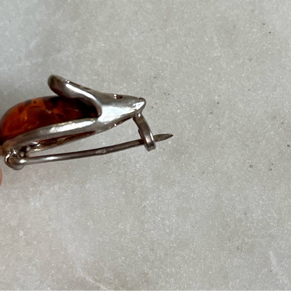 2 Vintage Baltic Amber Mice Pins - Picture 9 of 11